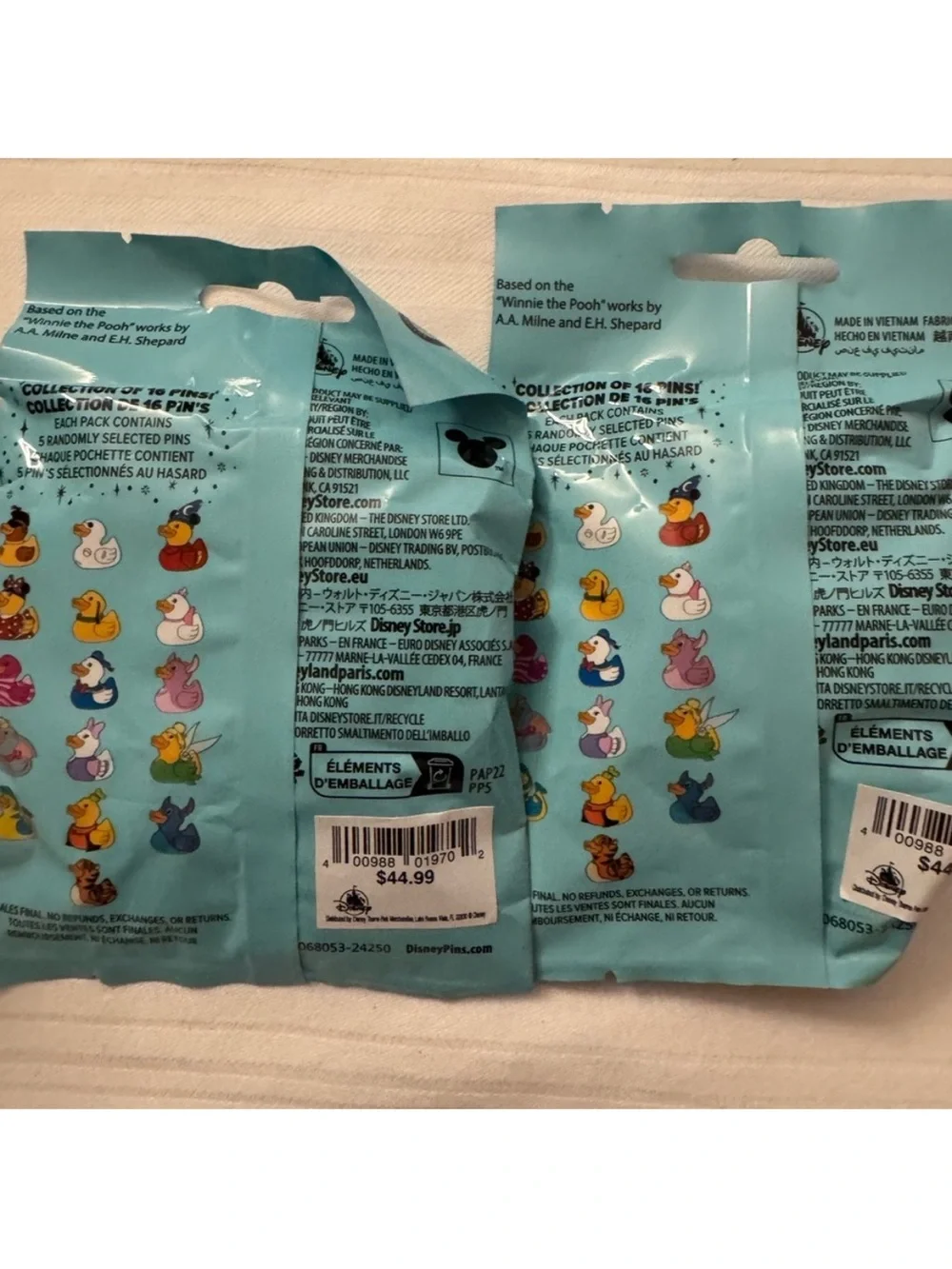 Ducks of Disney pins (5 pins)